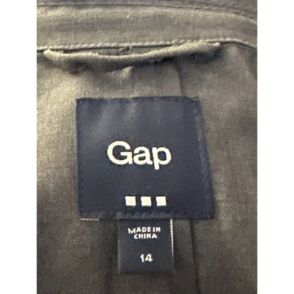 Gap Gray  Jacket with White and Black Lining Inside Of Sleeves Size Medium - Picture 1 of 10
